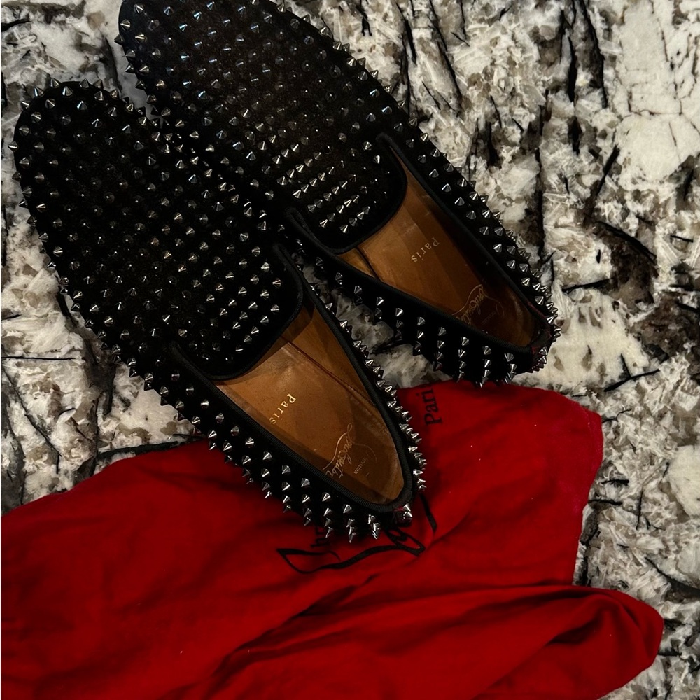 Black Studded Loafers